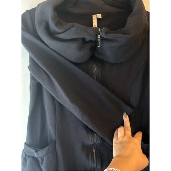 Comfy USA Cowl Neck Full Zip Jacket size S double-sides zip 3/4 sleeves made in - Picture 9 of 9